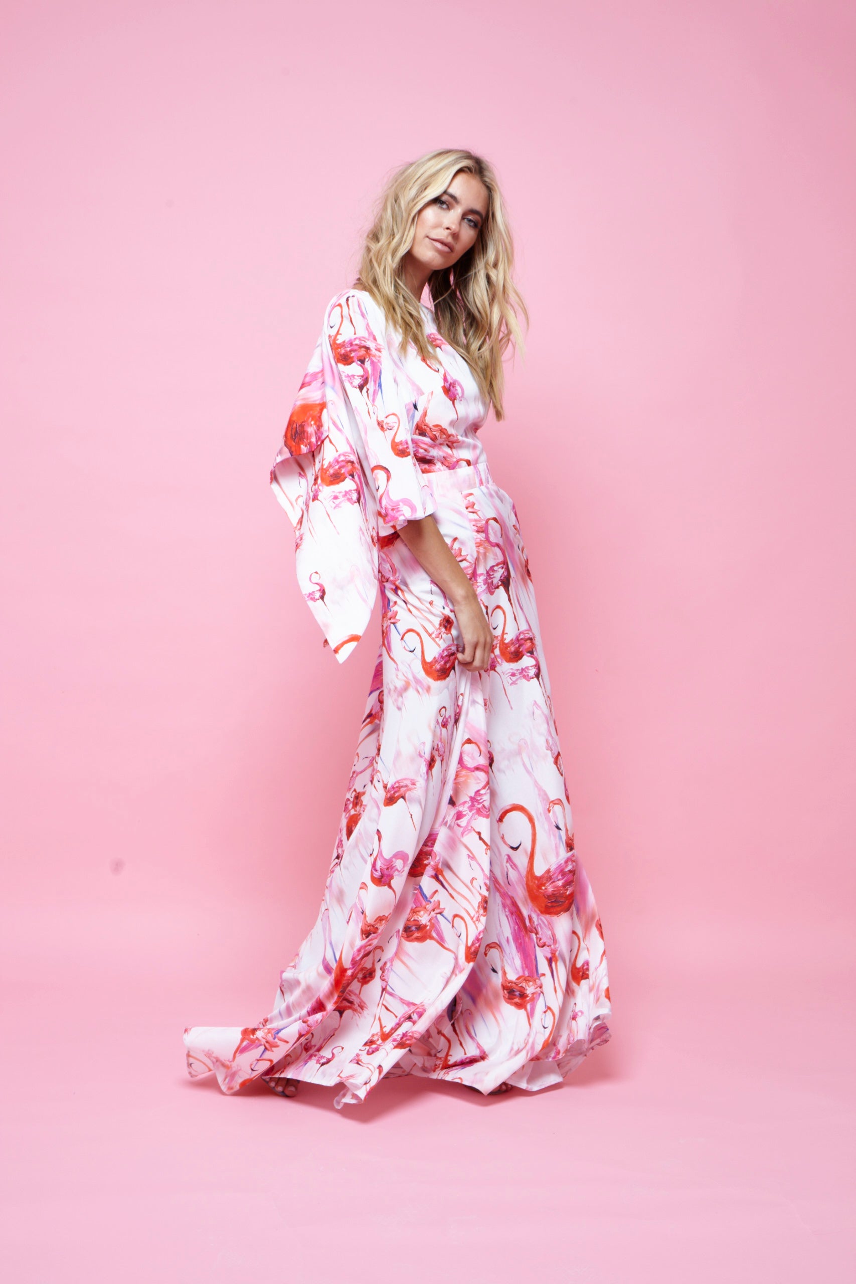 Esme Maxi Pink Flamingo Print