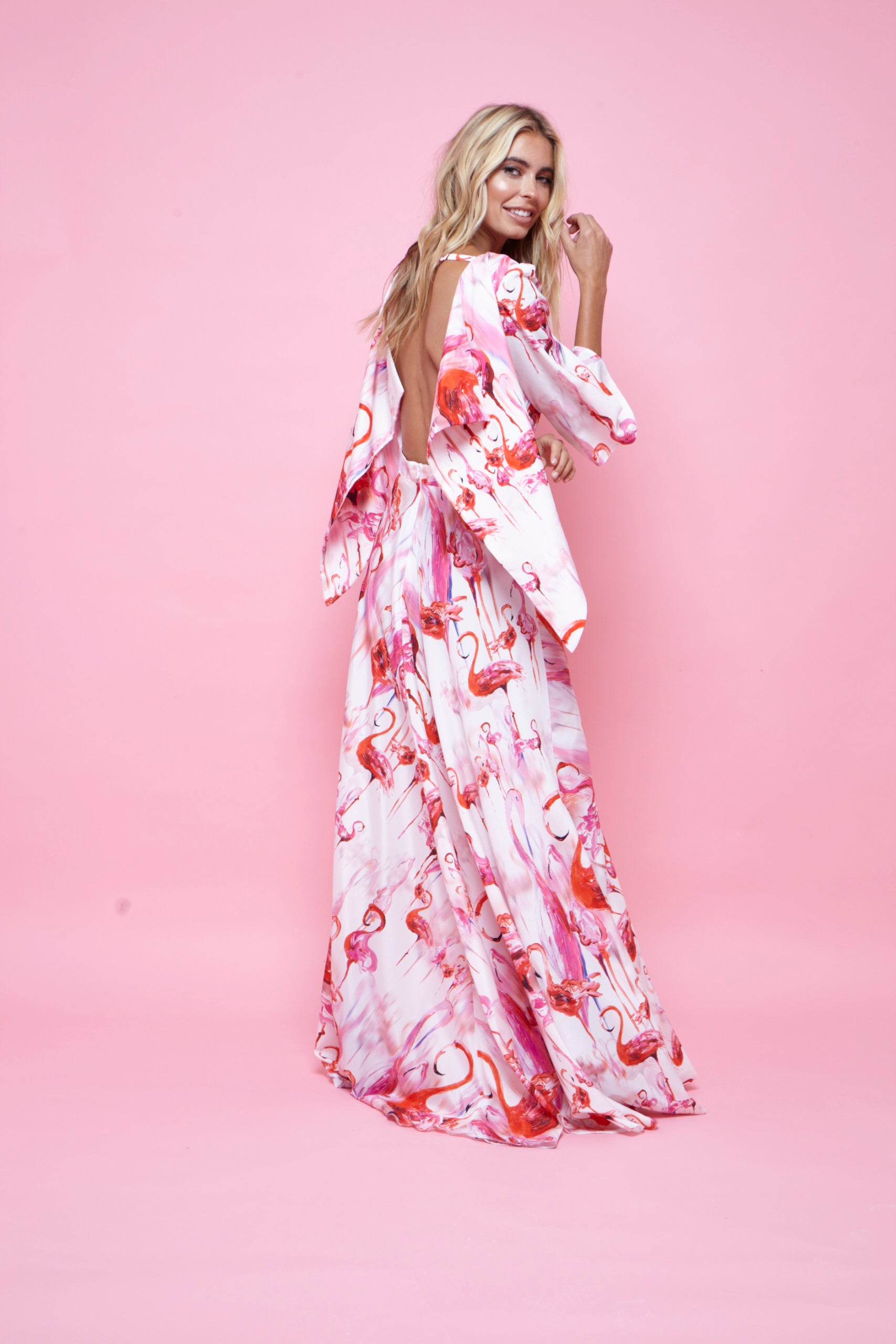 Esme Maxi Pink Flamingo Print