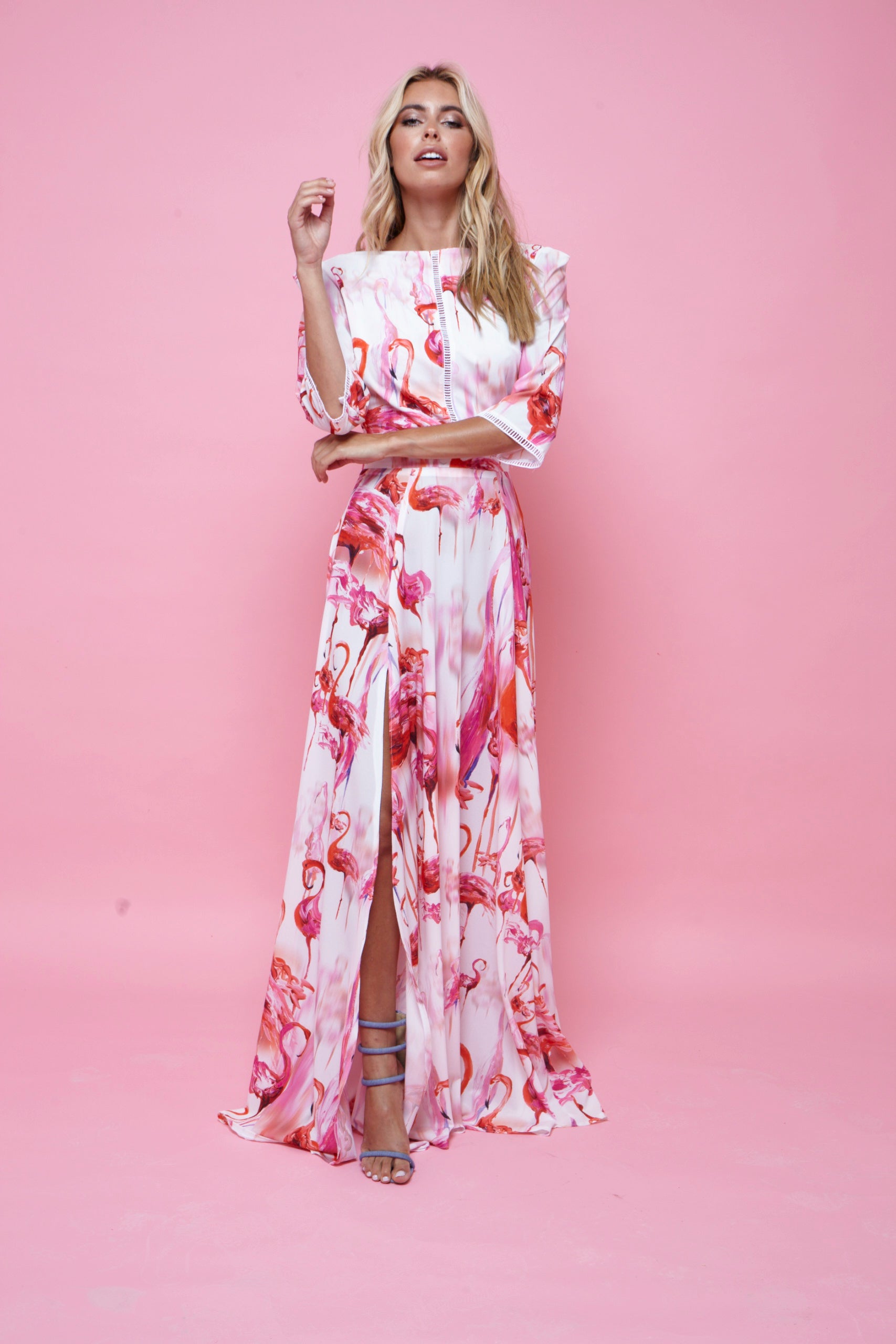 Thea Maxi Dress Pink Flamingo