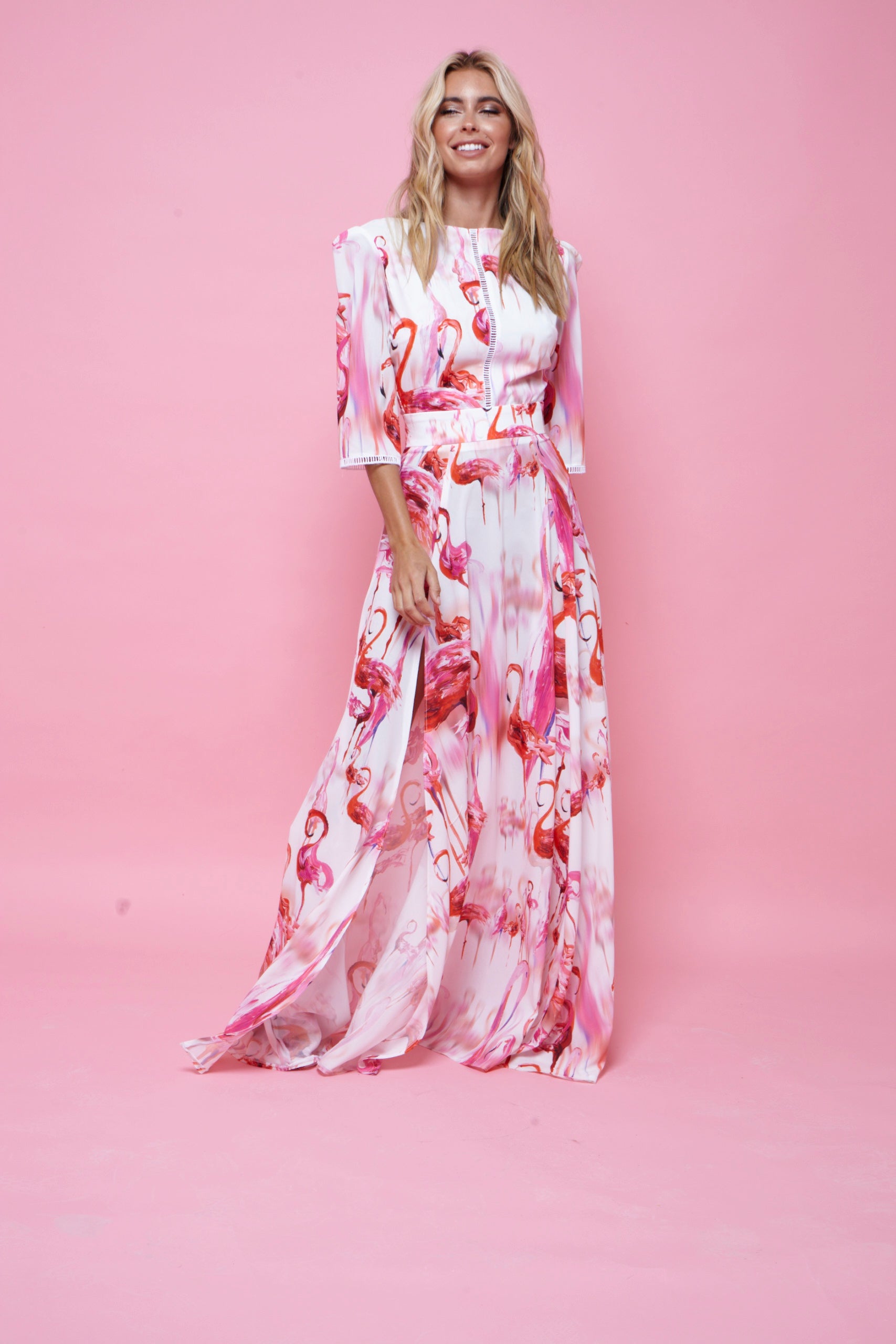 Thea Maxi Dress Pink Flamingo