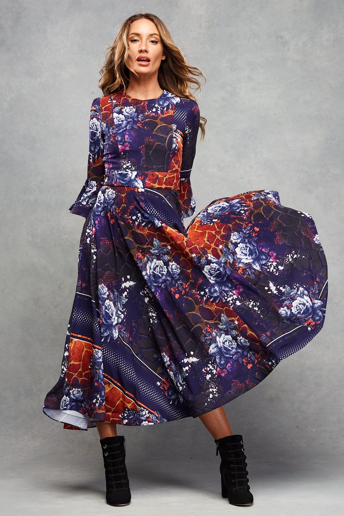 Andi Midi Dress Indigo Safari