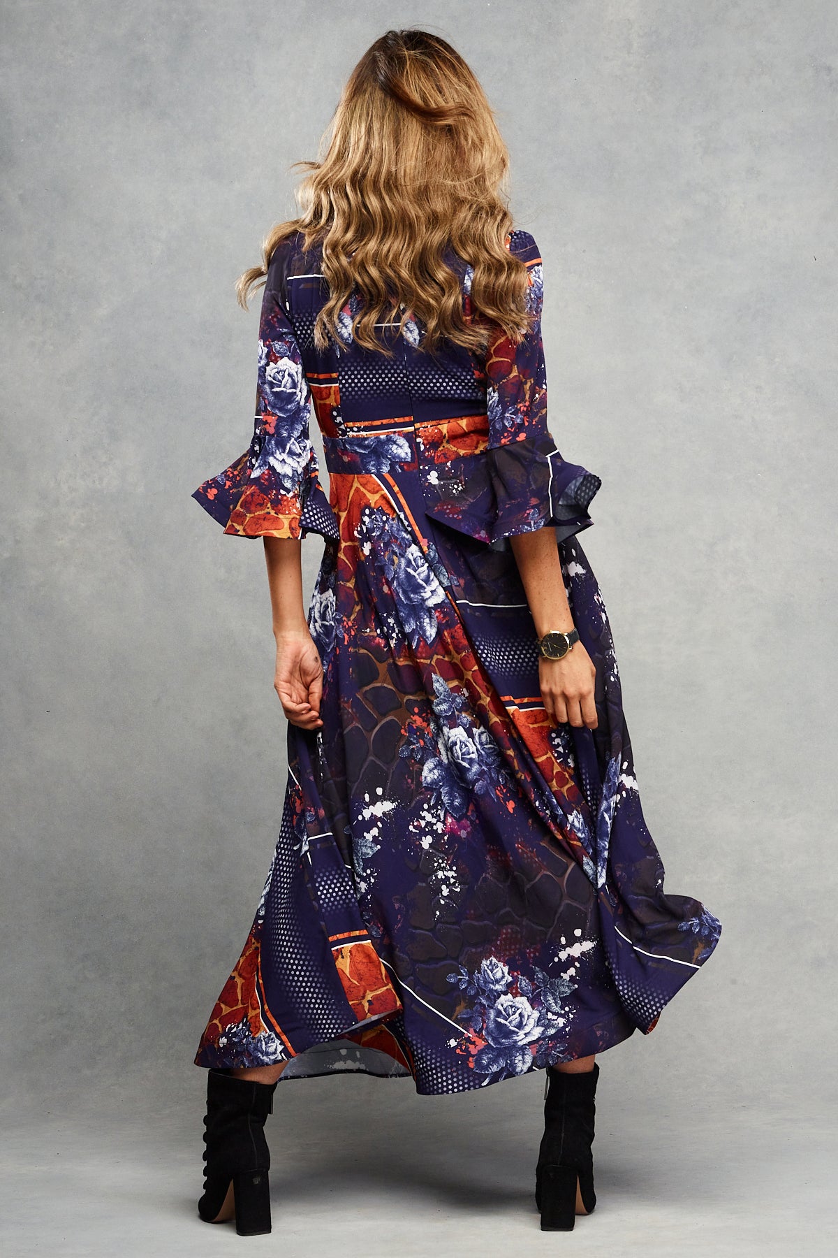 Andi Midi Dress Indigo Safari