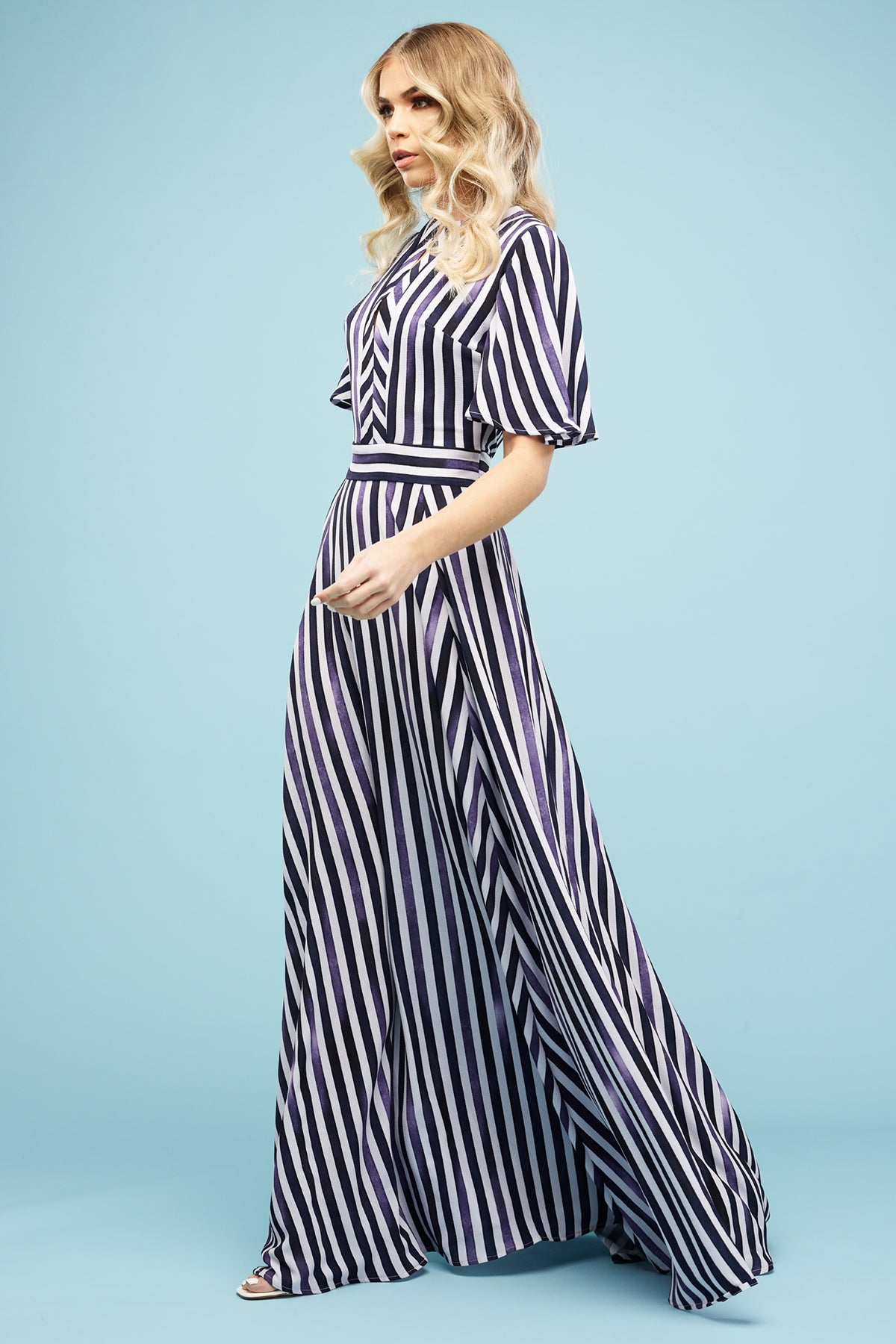 Addison Maxi Dress Navy Stripe
