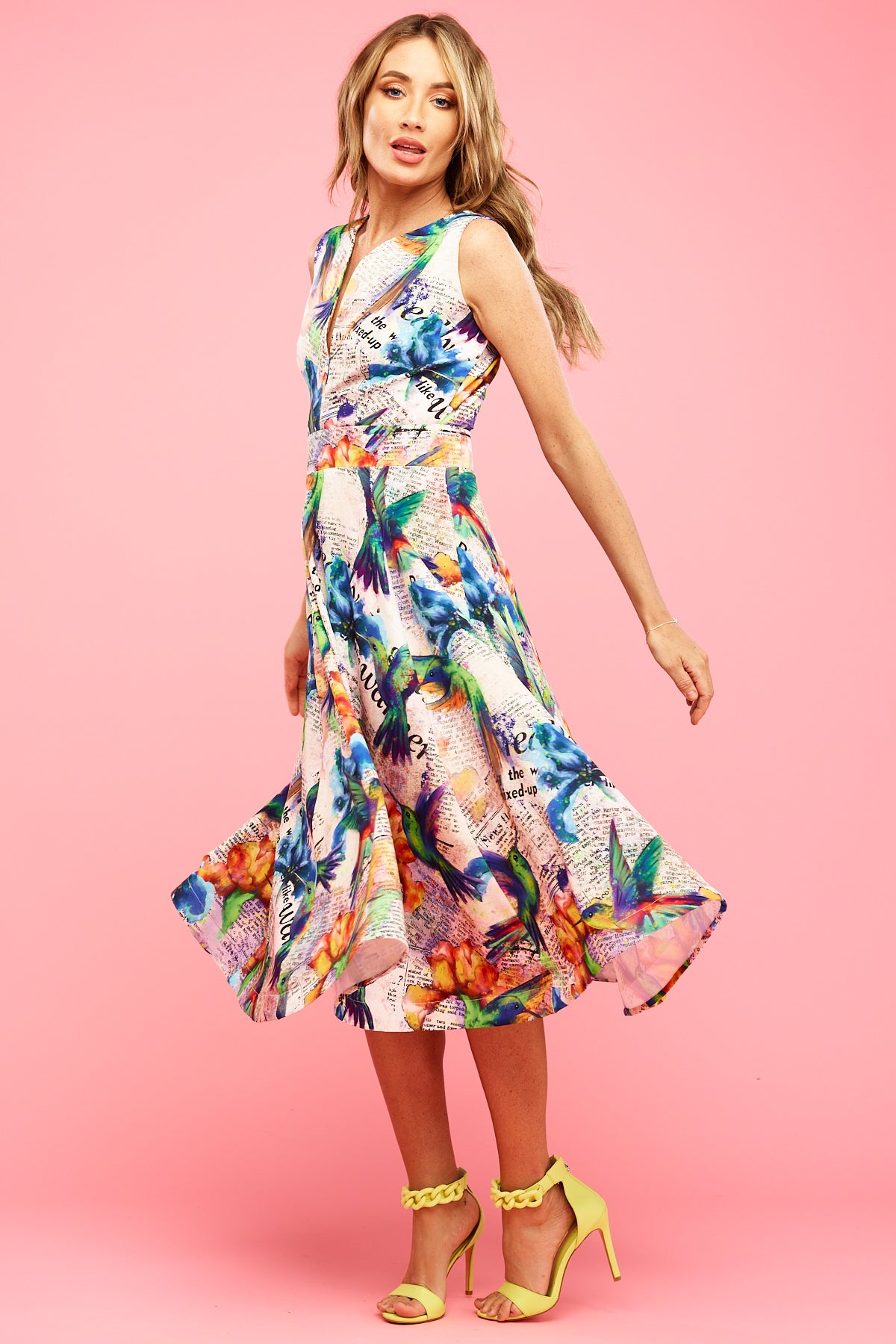 Nova Midi Dress Hummingbird Print