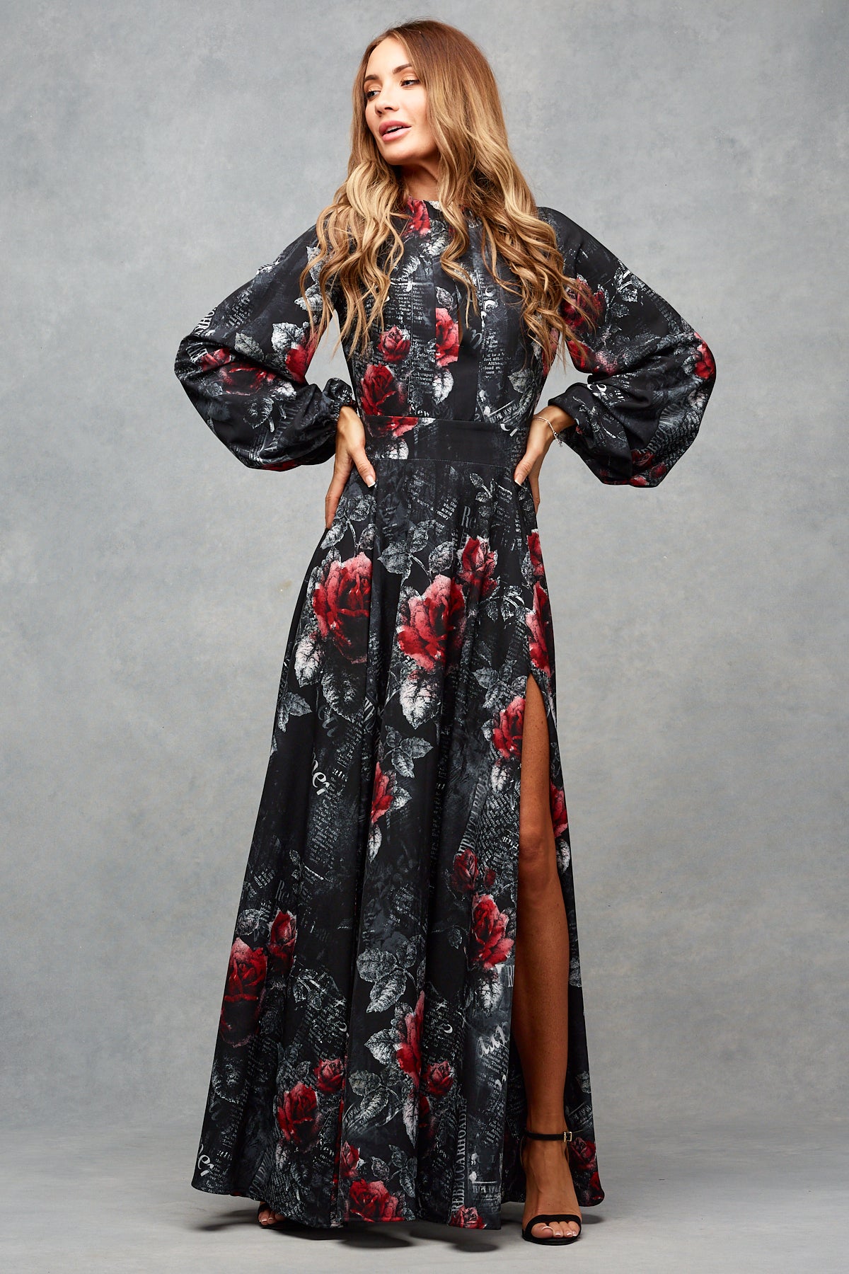 Maggie Maxi Midnight Rose Print