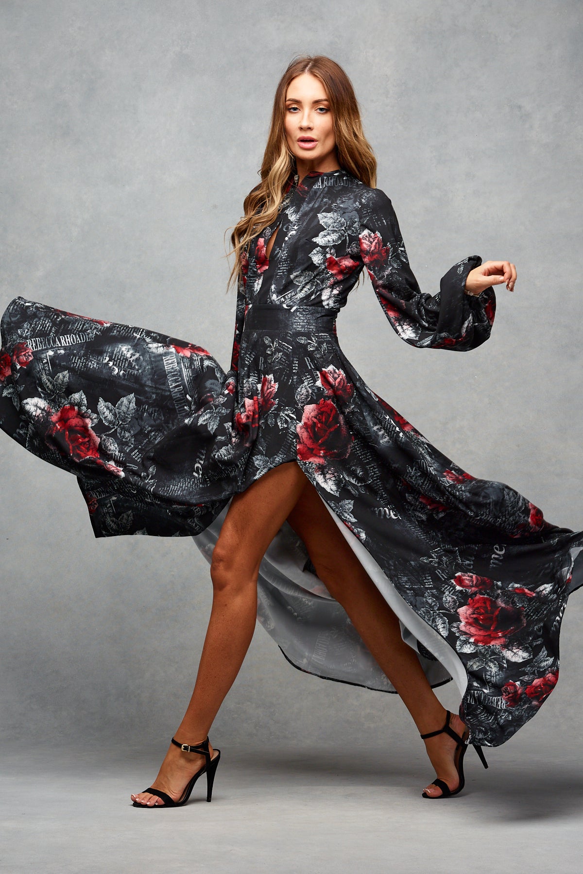 Maggie Maxi Midnight Rose Print