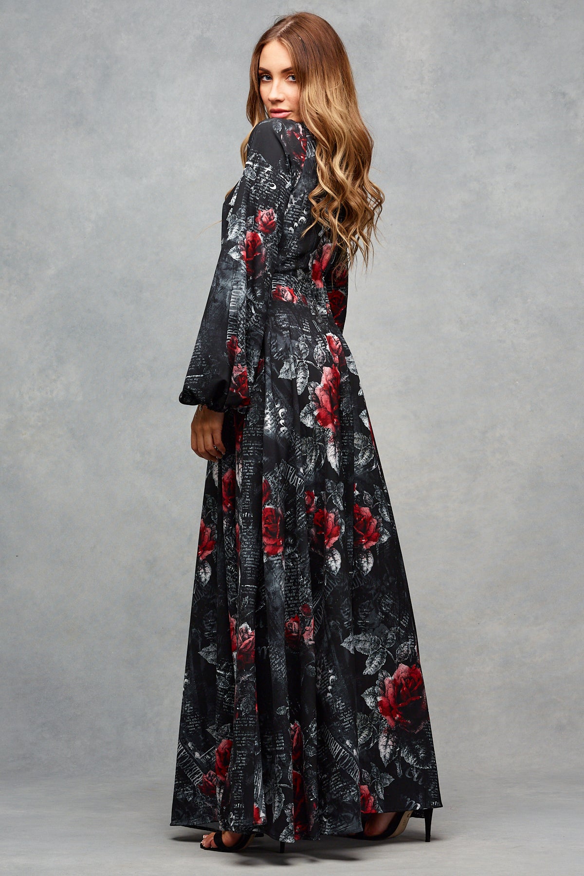 Maggie Maxi Midnight Rose Print