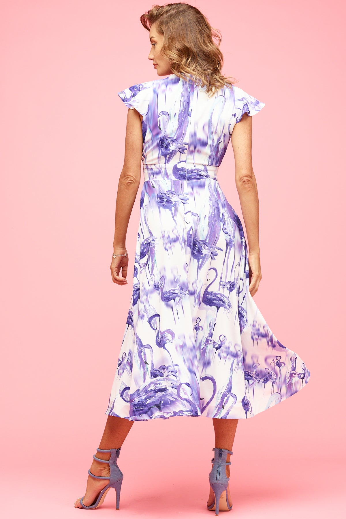 Nova Midi Dress Lilac Flamingo