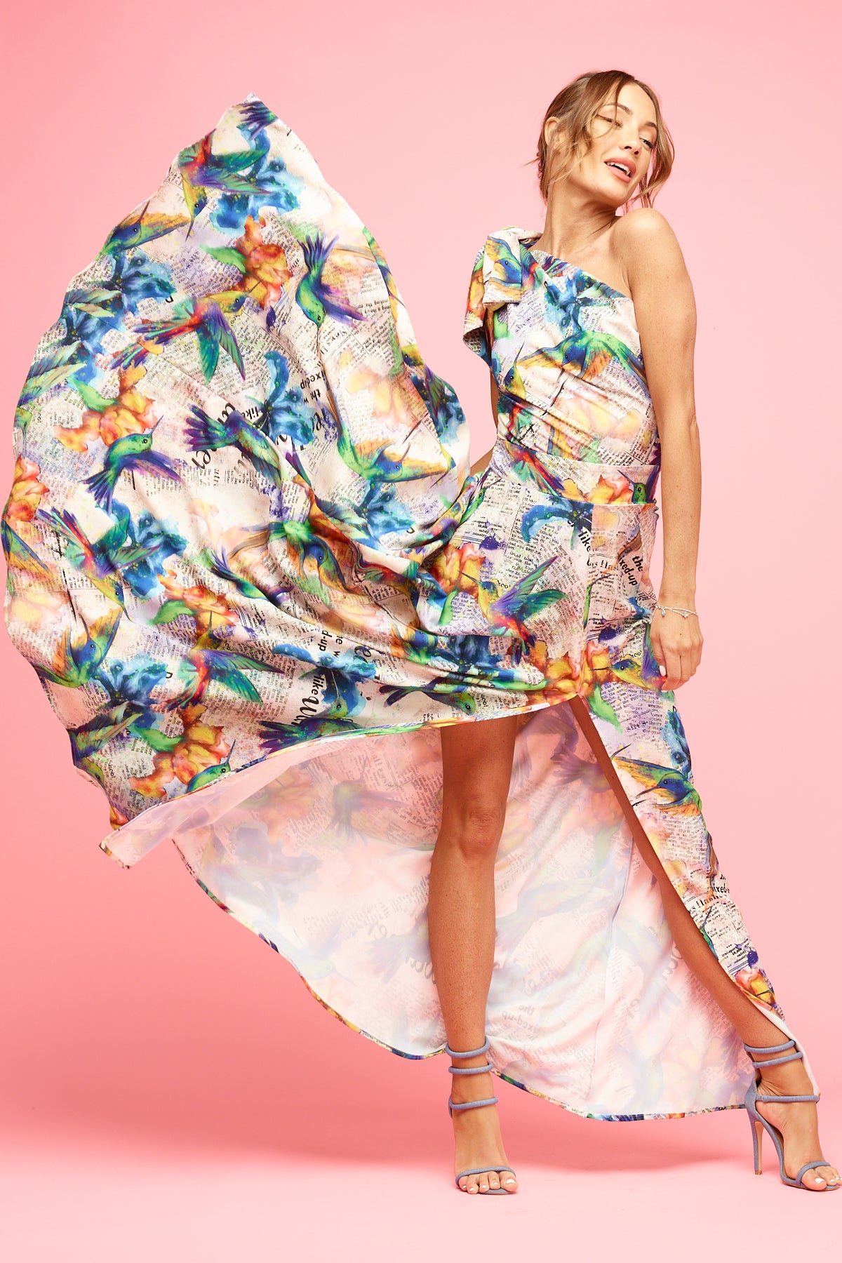 Valencia Maxi Dress Hummingbird Print