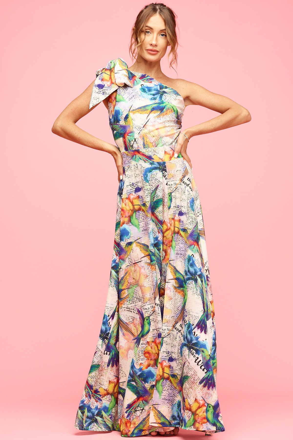 Valencia Maxi Dress Hummingbird Print