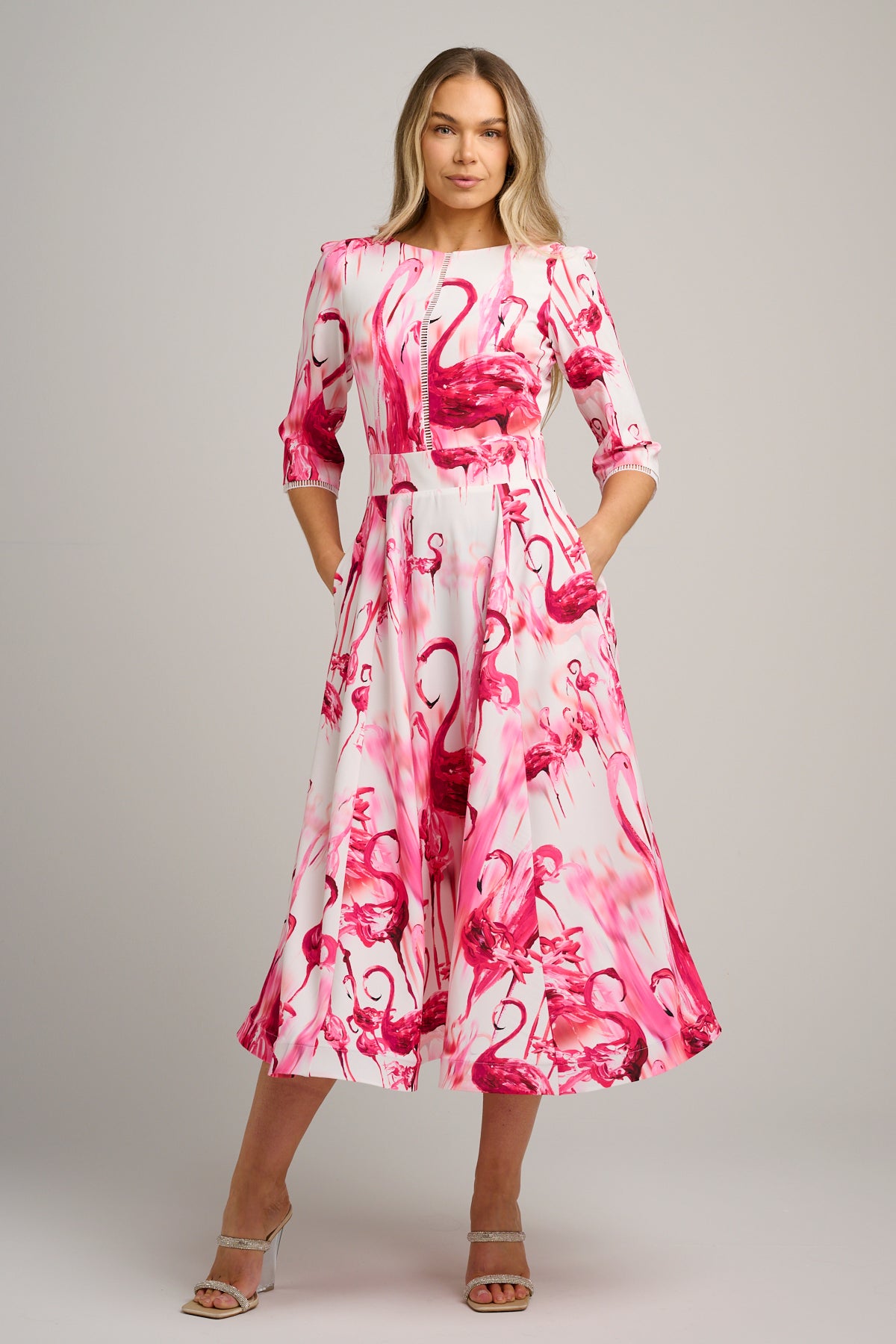 Clara Midi Dress Raspberry Flamingo