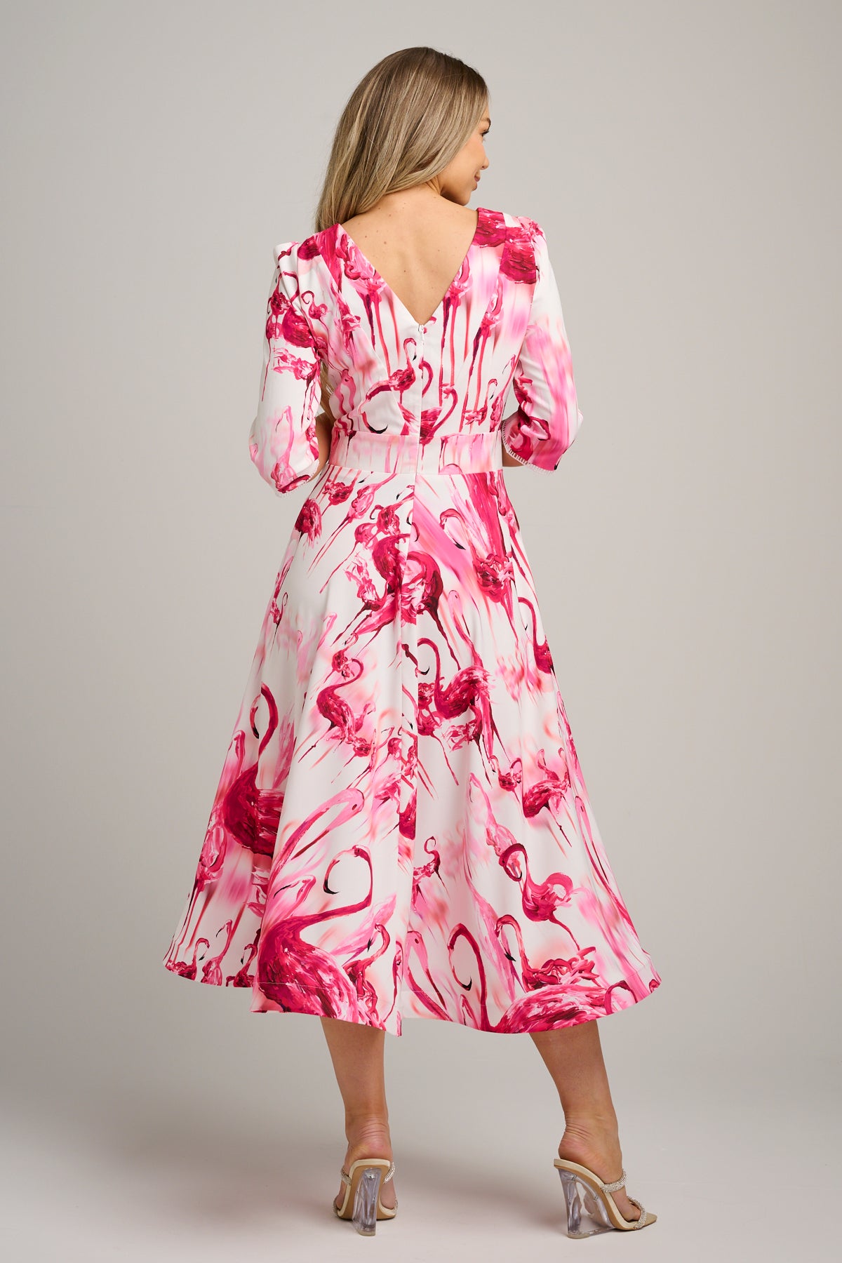 Clara Midi Dress Raspberry Flamingo