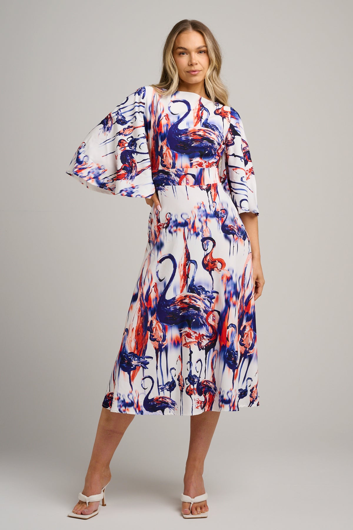 Alina Midi Dress Flamingo