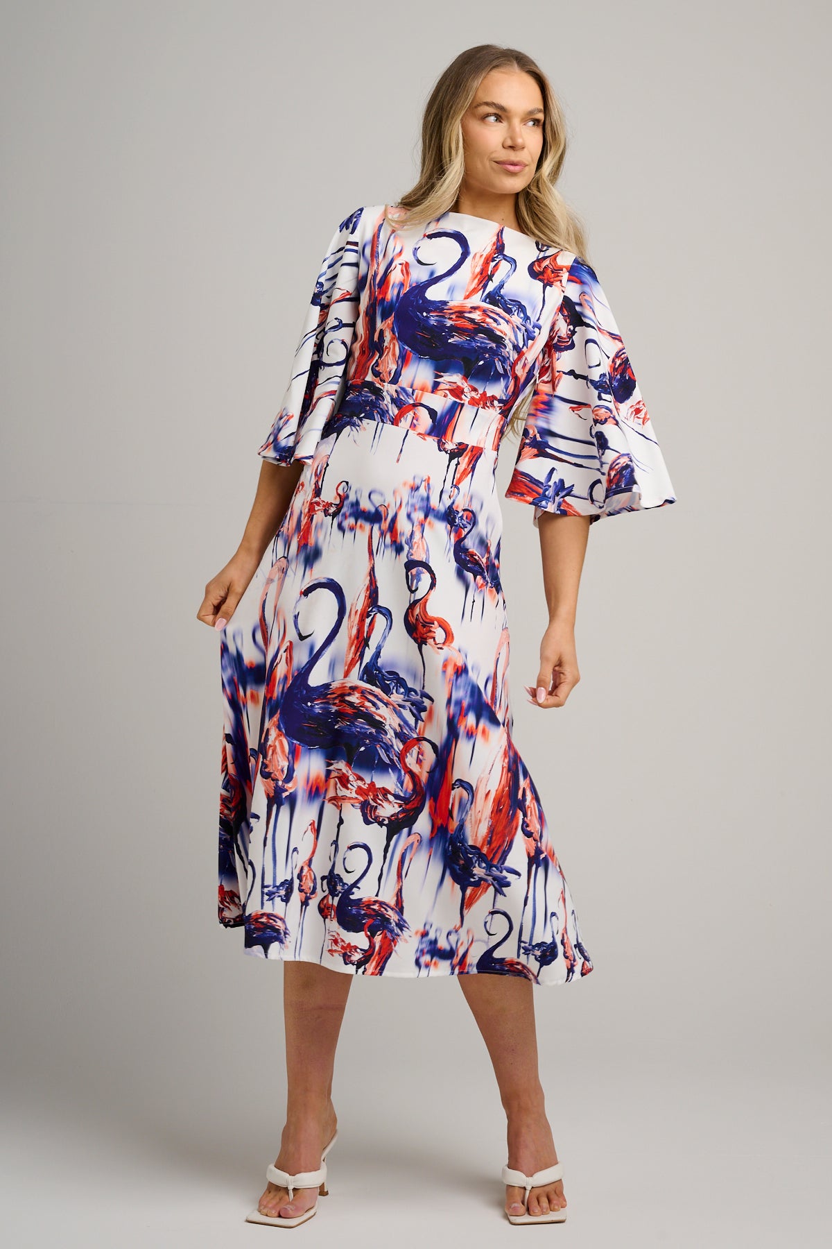 Alina Midi Dress Flamingo