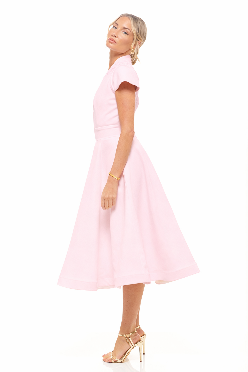 Daisy Midi Dress Powder Pink