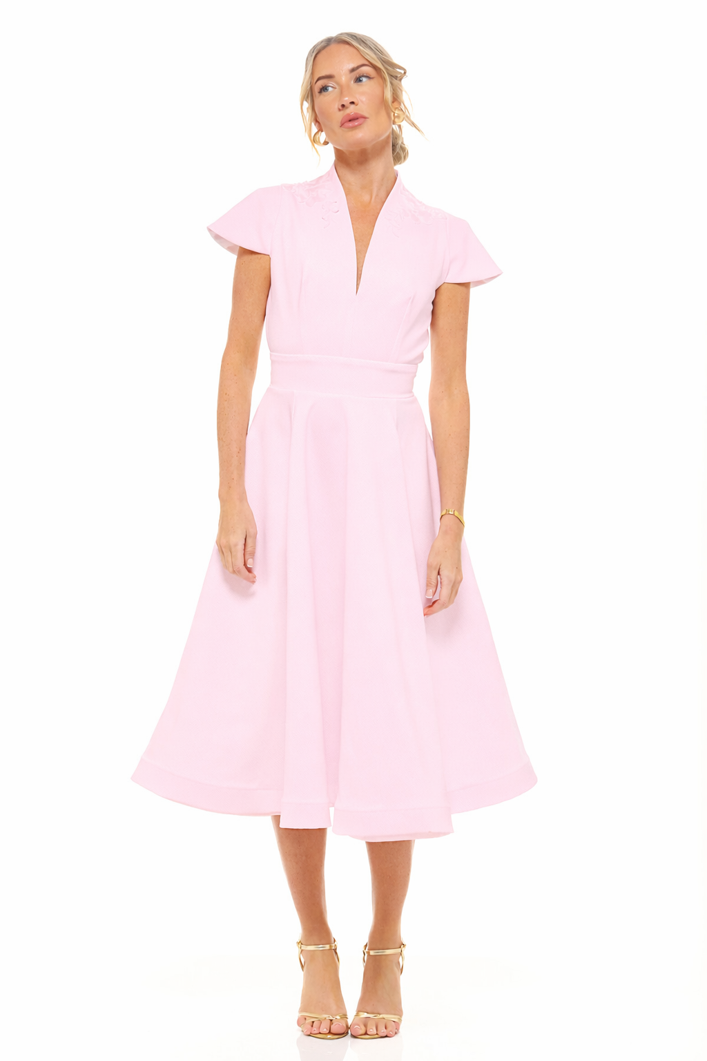 Daisy Midi Dress Powder Pink