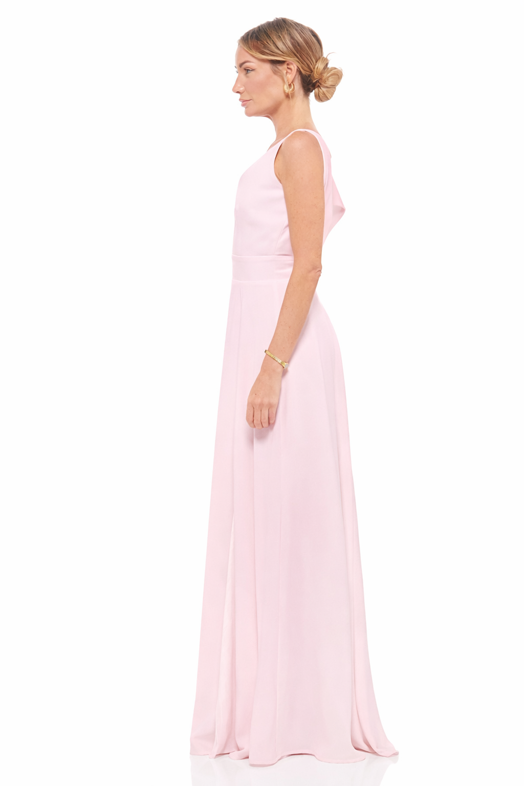 Eva Bow Maxi Dress Powder Pink