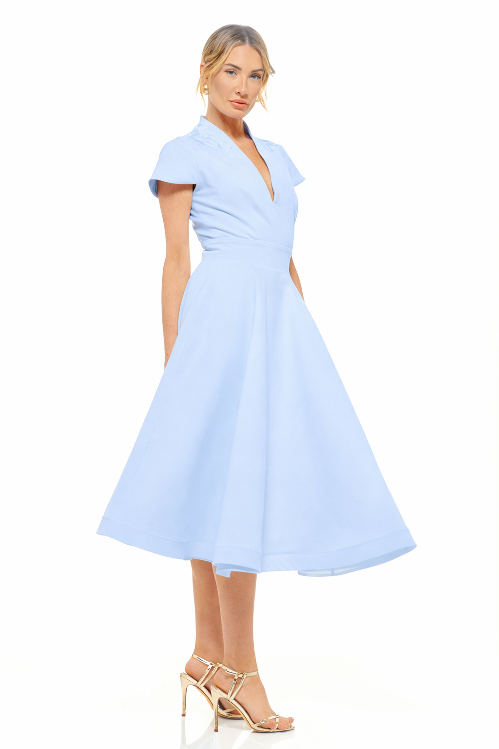 Daisy Midi Dress Artic Blue