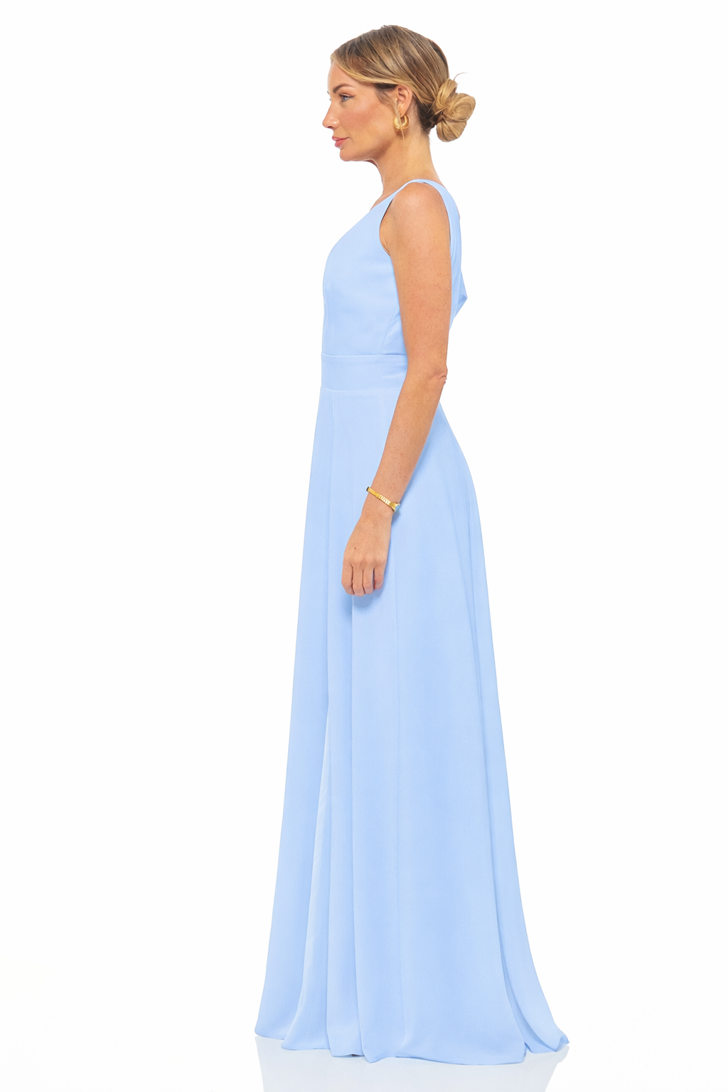 Eva Bow Maxi Dress Artic Blue