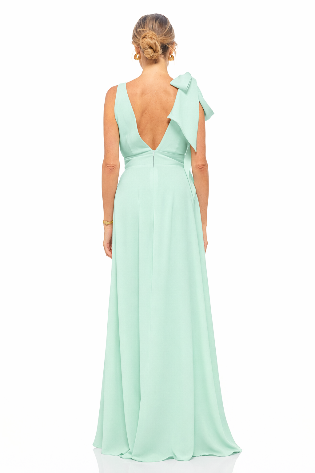 Eva Bow Maxi Dress Mint Ice