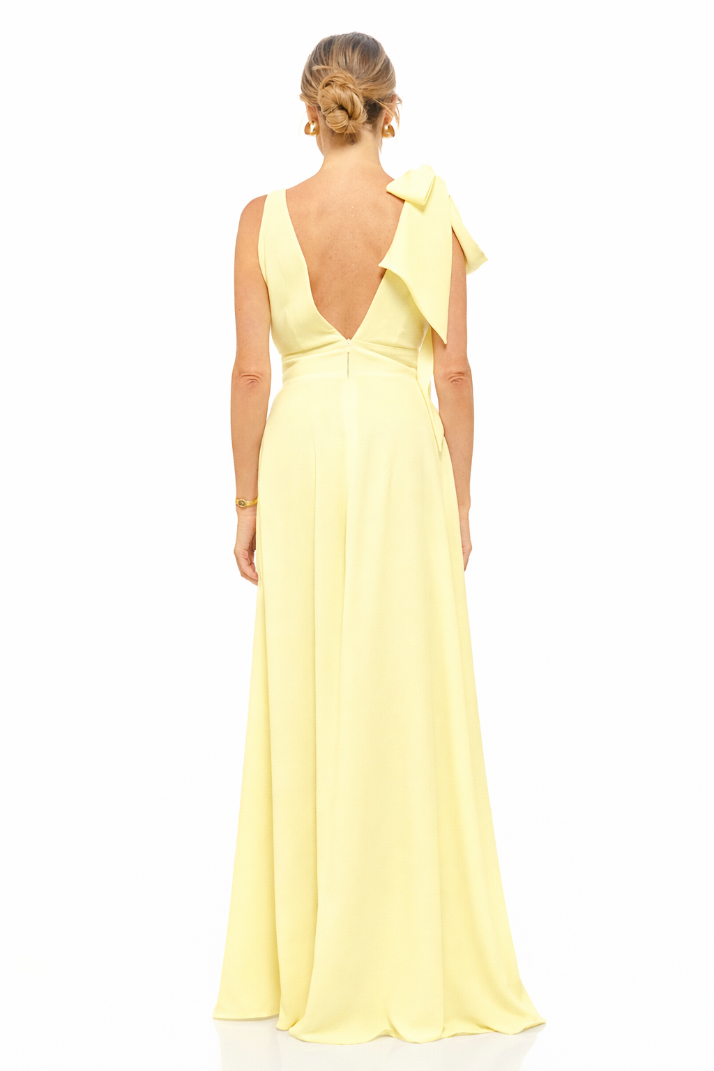 Eva Bow Maxi Dress Lemon Ice