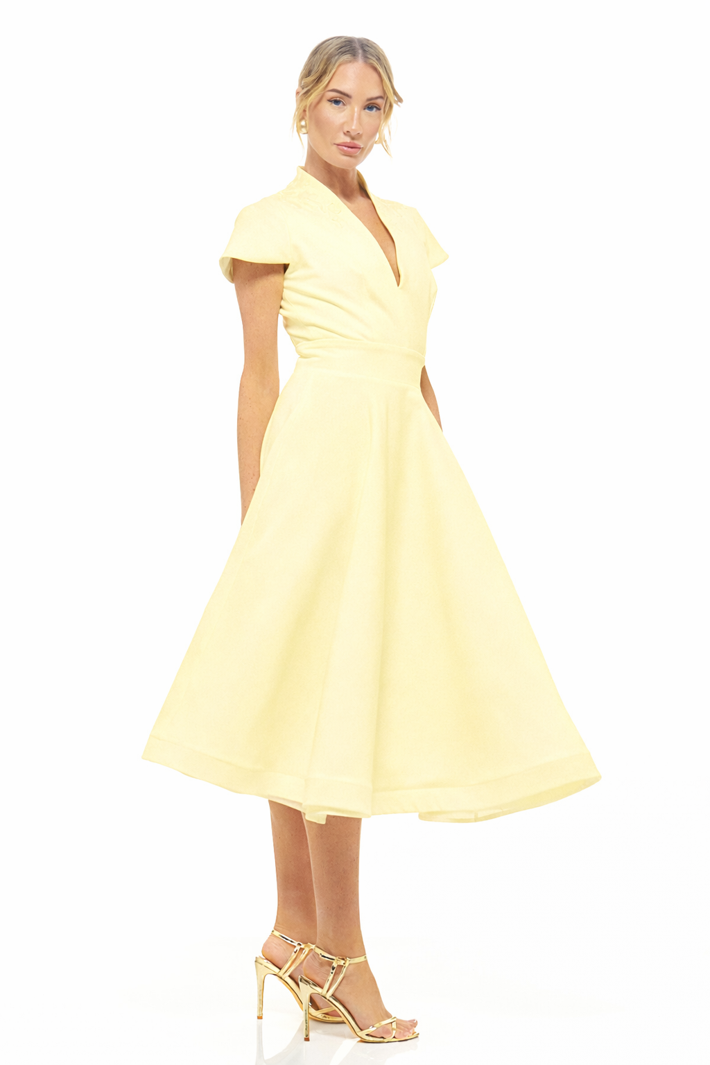 Daisy Midi Dress Lemon Frost