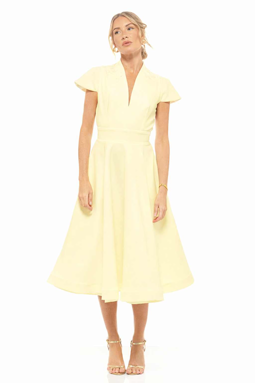Daisy Midi Dress Lemon Frost