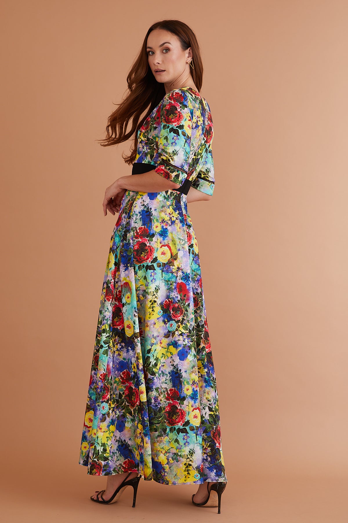 Stella Maxi Dress Brushstroke Blooms