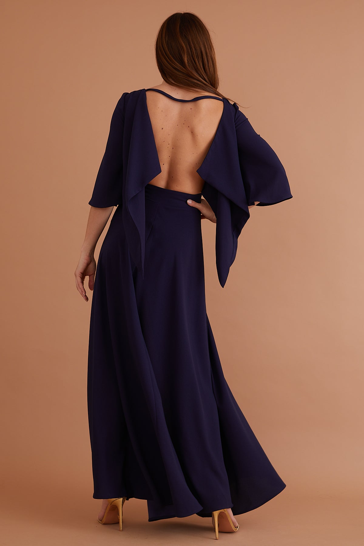 Esme Maxi Dress Navy Crepe