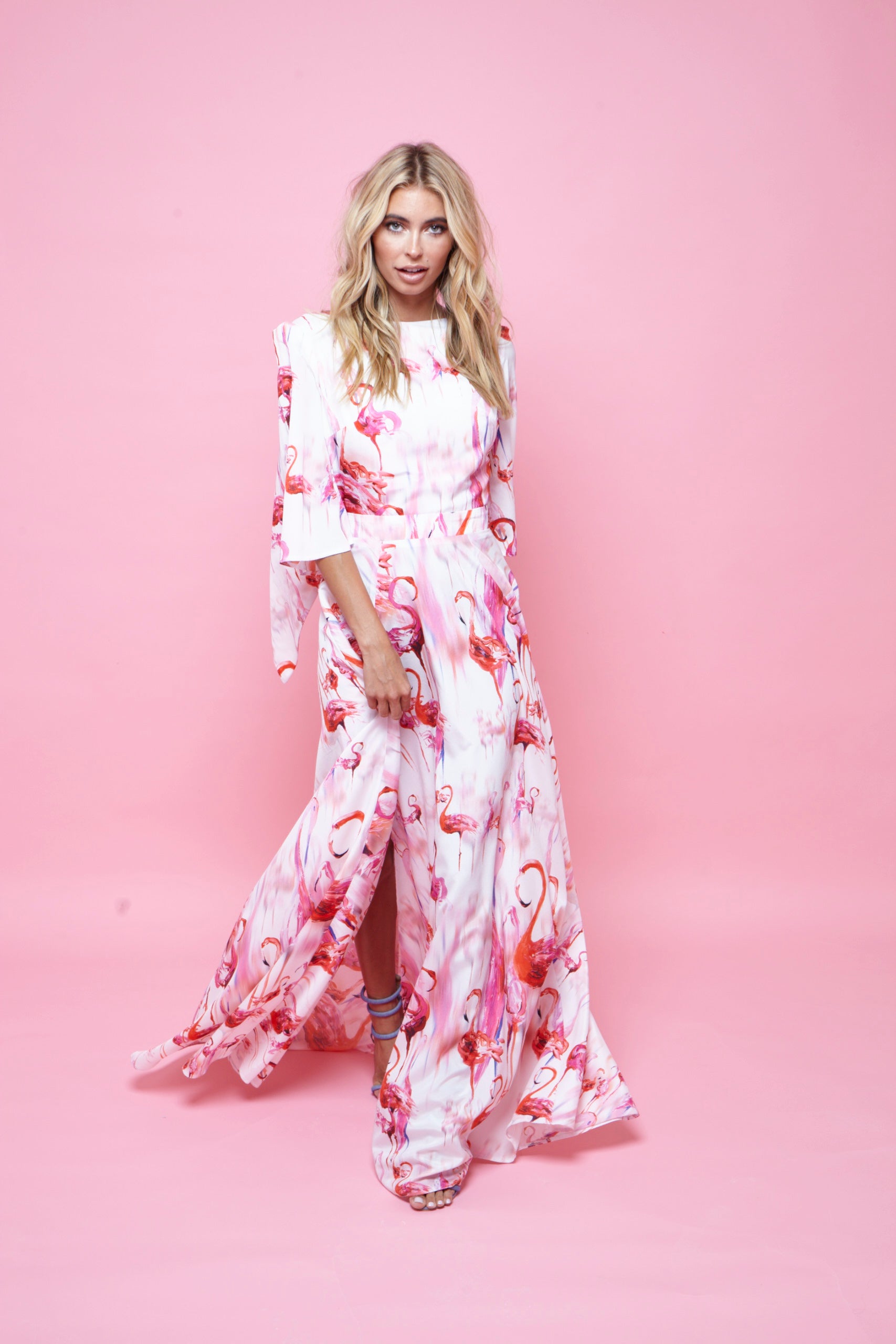 Esme Maxi Pink Flamingo Print