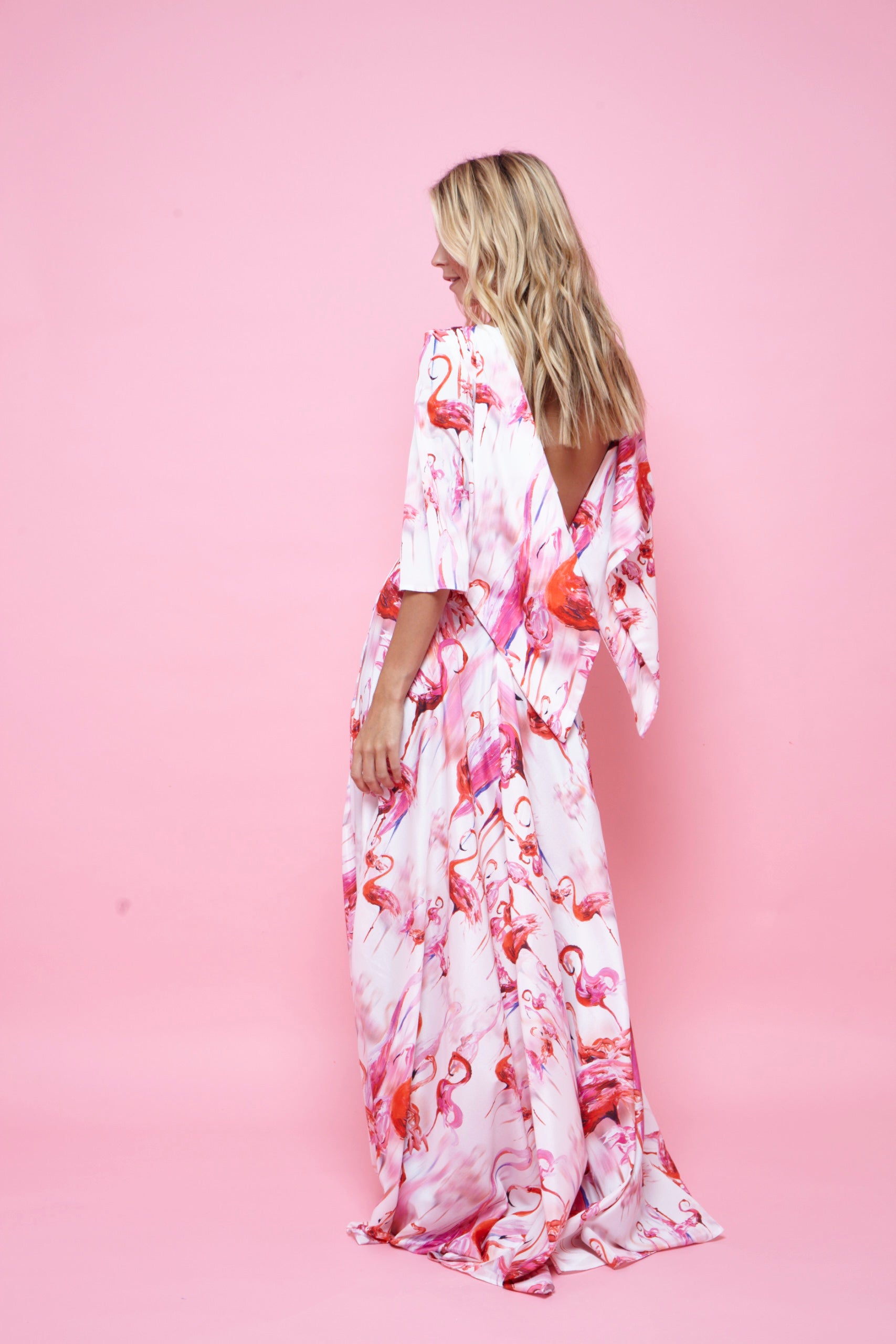 Esme Maxi Pink Flamingo Print