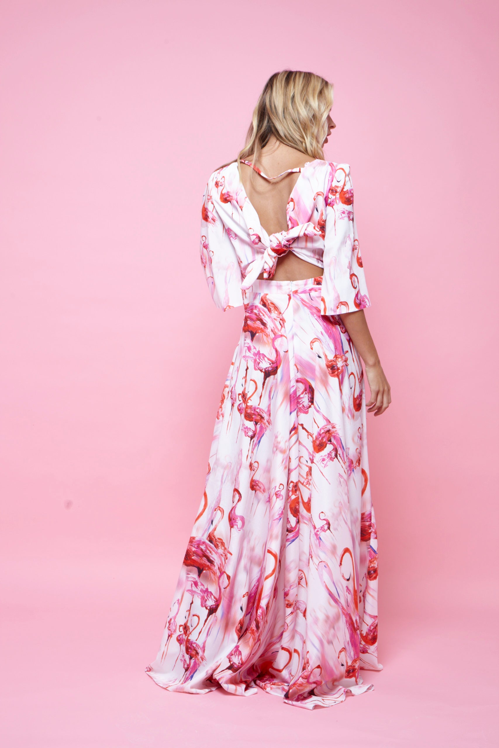 Esme Maxi Pink Flamingo Print