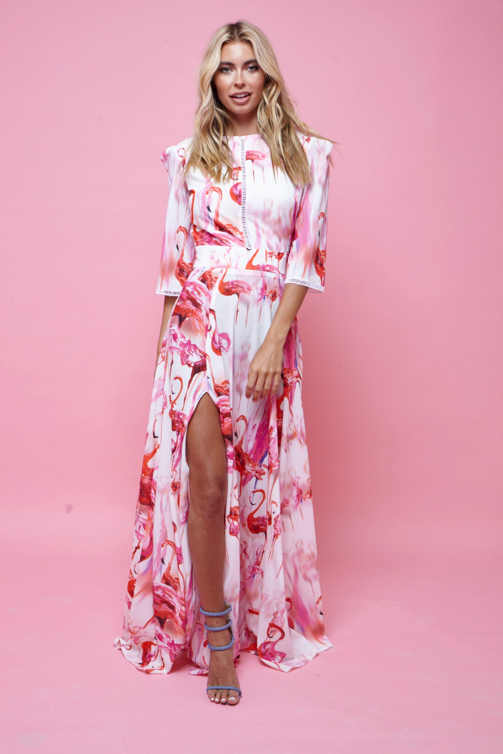 Thea Maxi Dress Pink Flamingo
