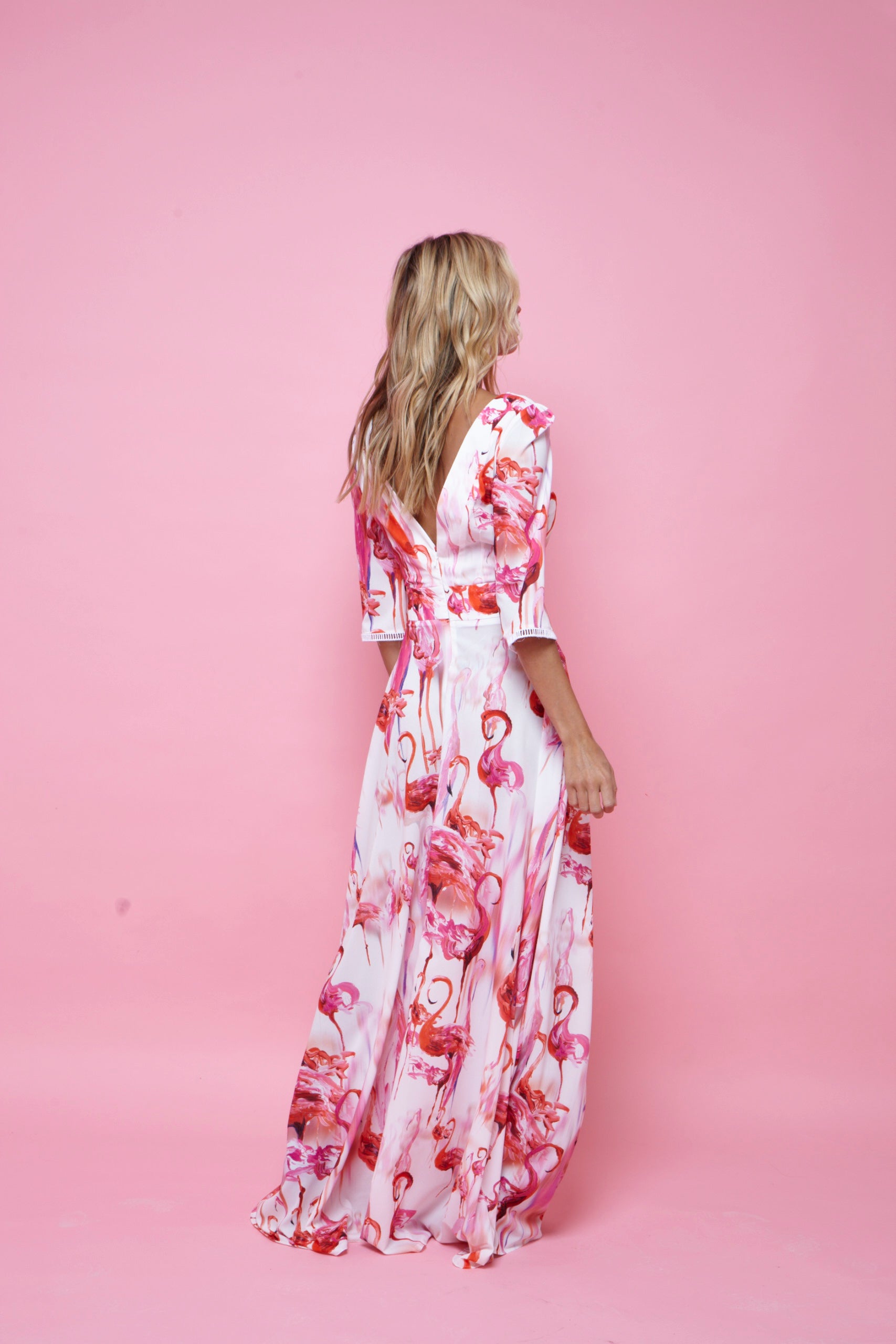 Thea Maxi Dress Pink Flamingo
