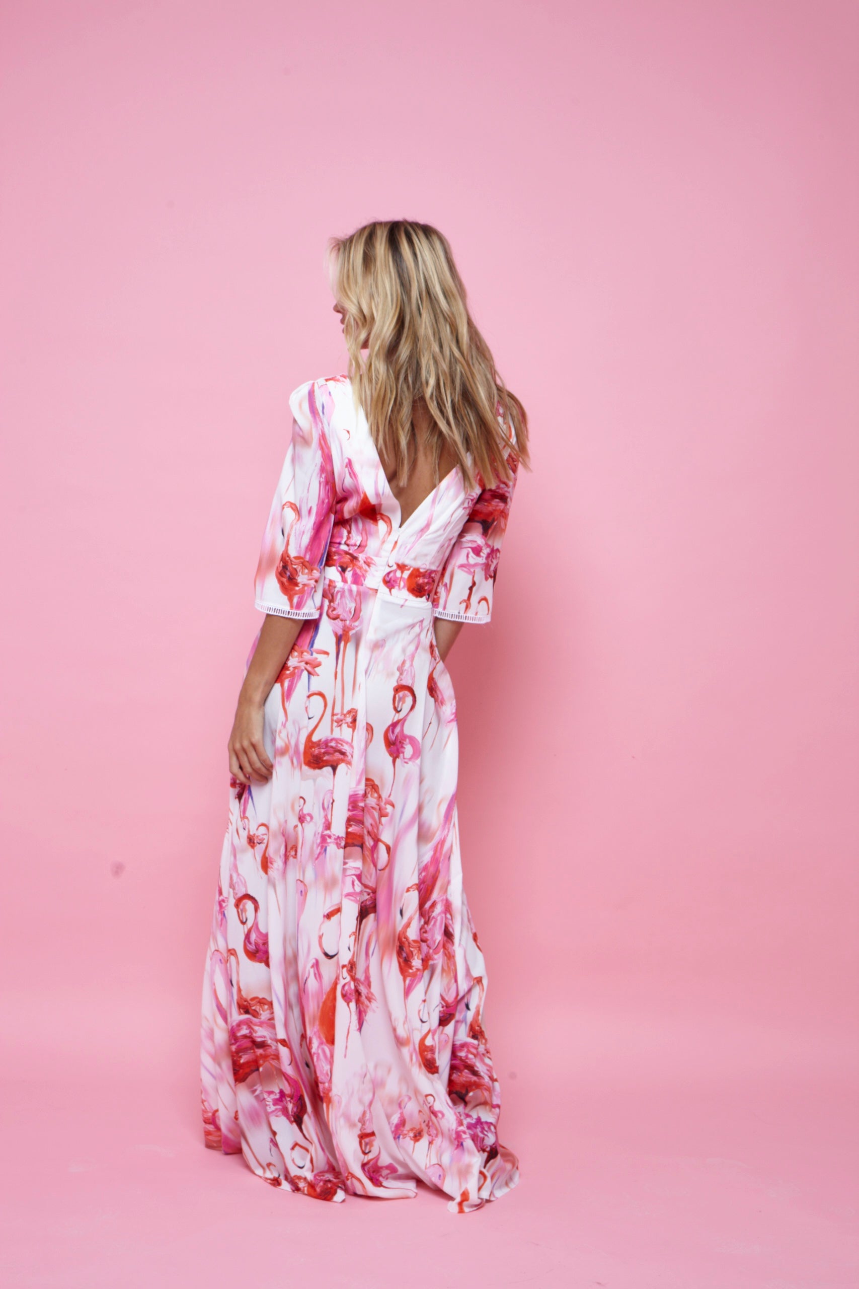 Thea Maxi Dress Pink Flamingo