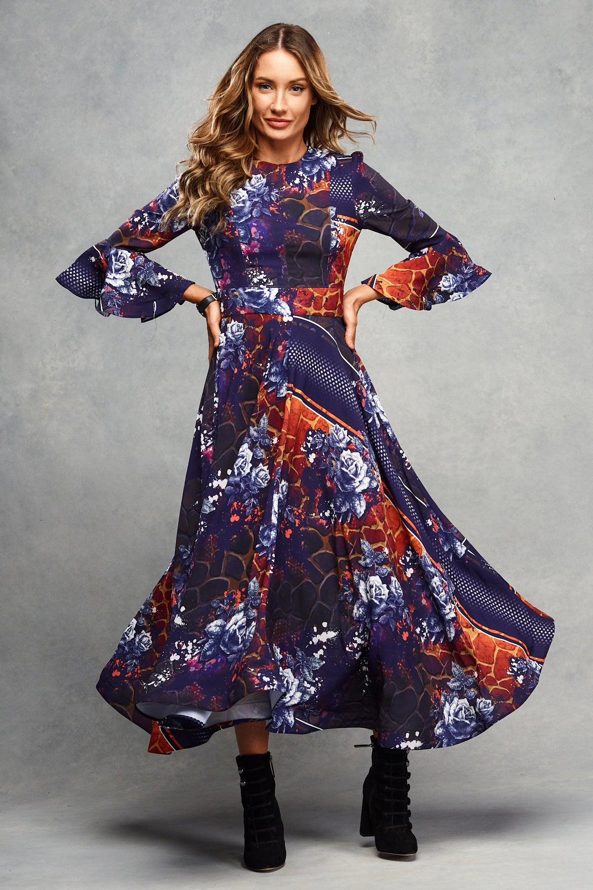 Andi Midi Dress Indigo Safari