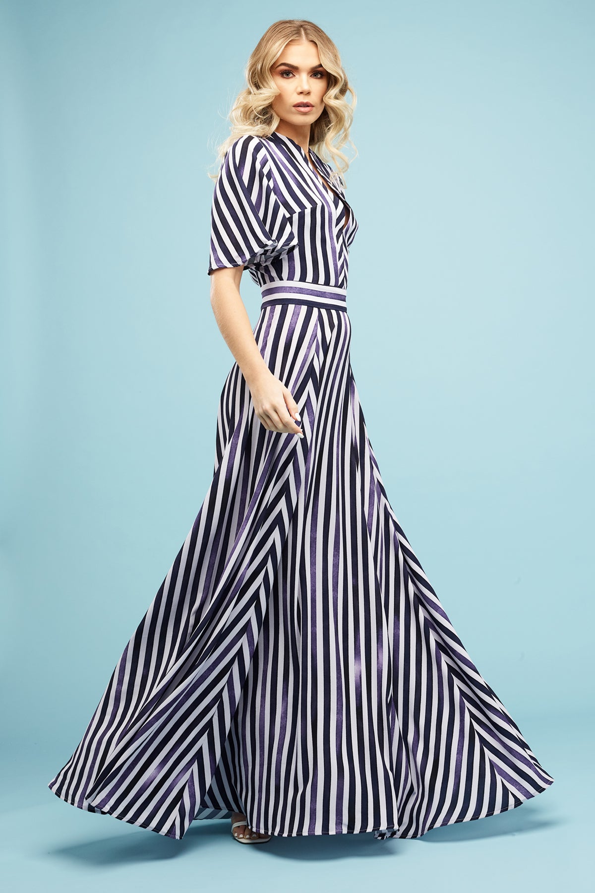 Addison Maxi Dress Navy Stripe