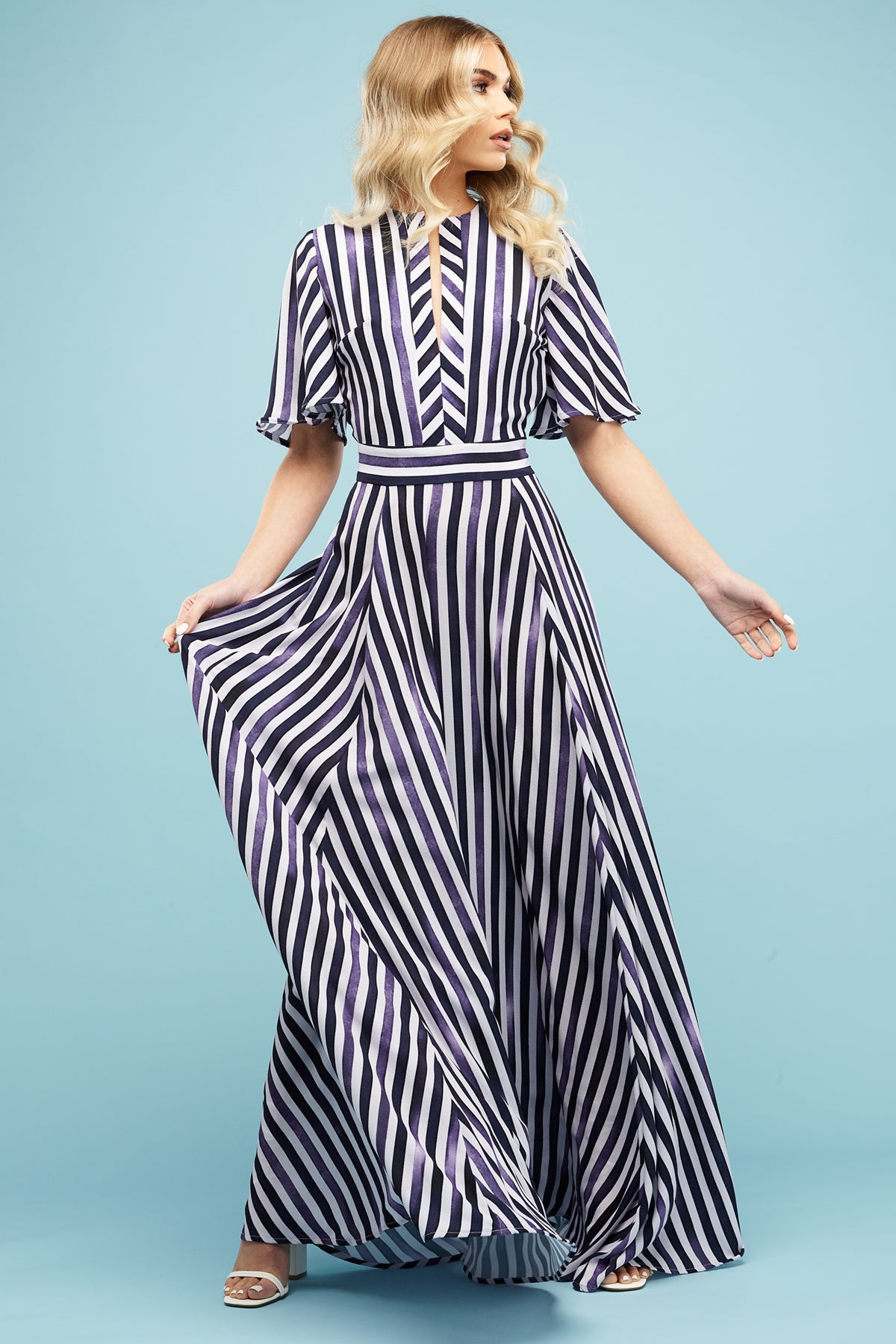 Addison Maxi Dress Navy Stripe