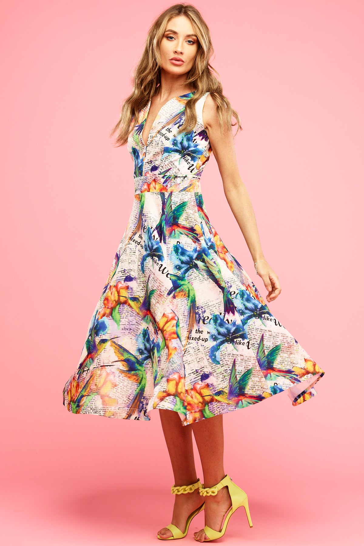 Nova Midi Dress Hummingbird Print