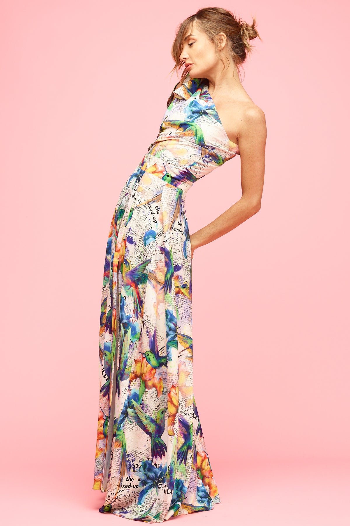 Valencia Maxi Dress Hummingbird Print