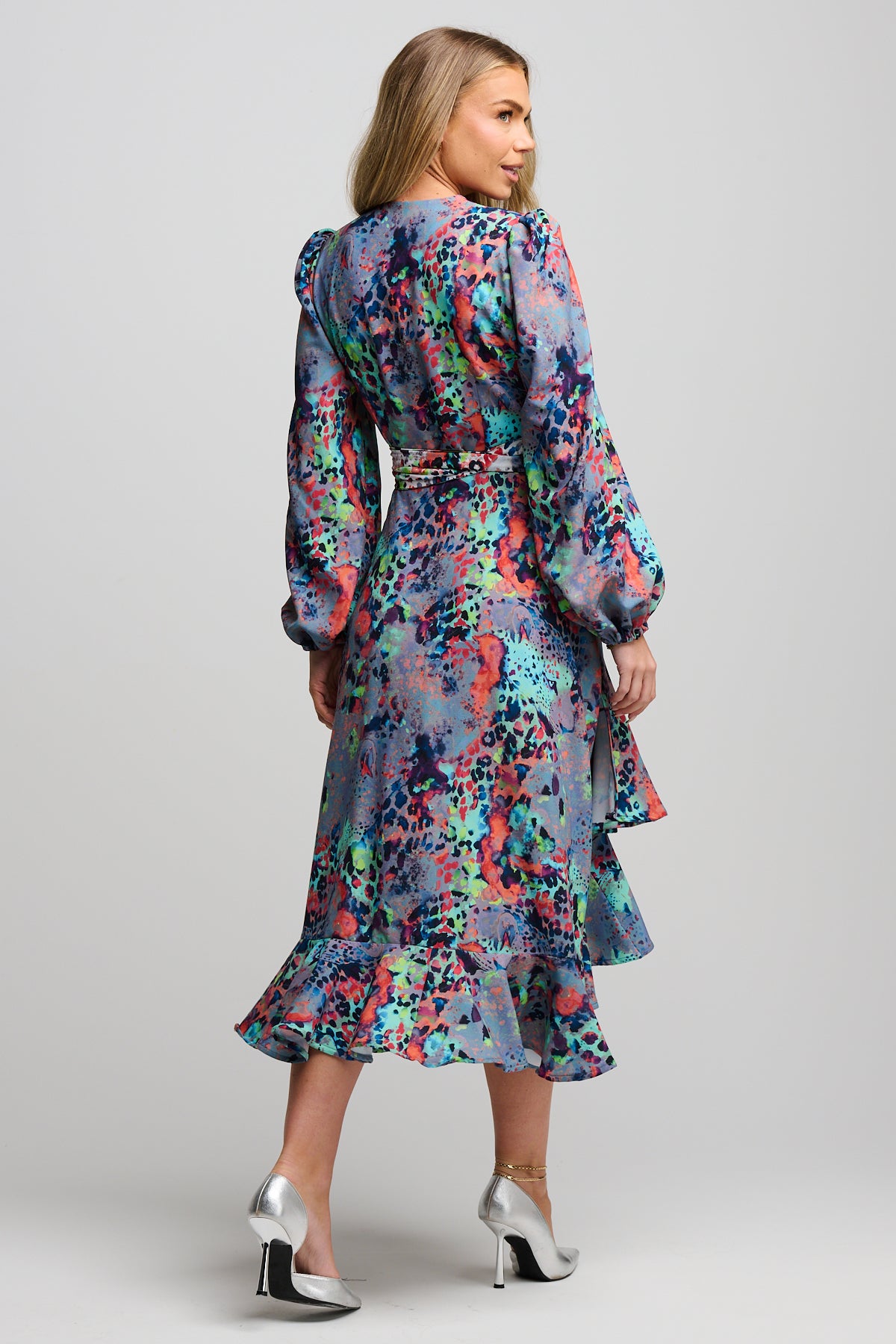 Melissa Midi Wrap mixed Leo print