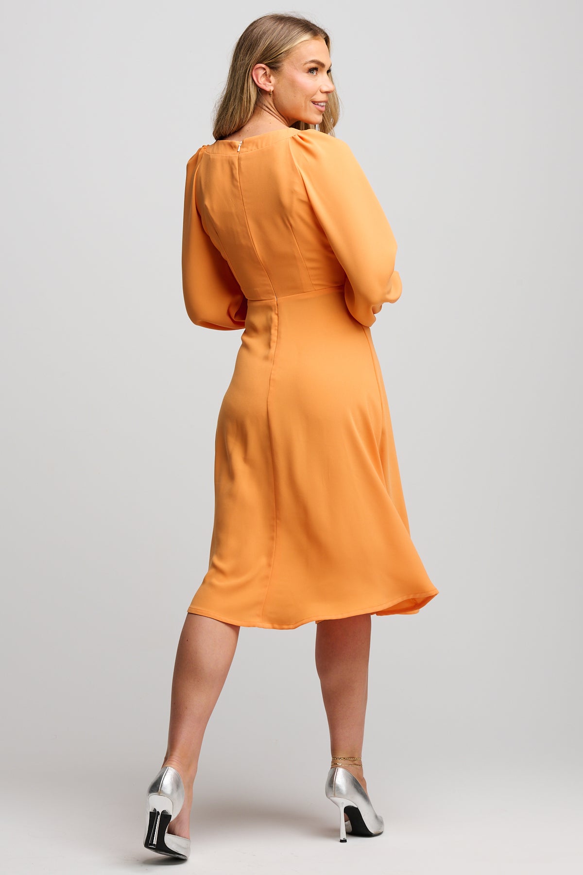 Ally Burnt Orange Midi Tea Dress