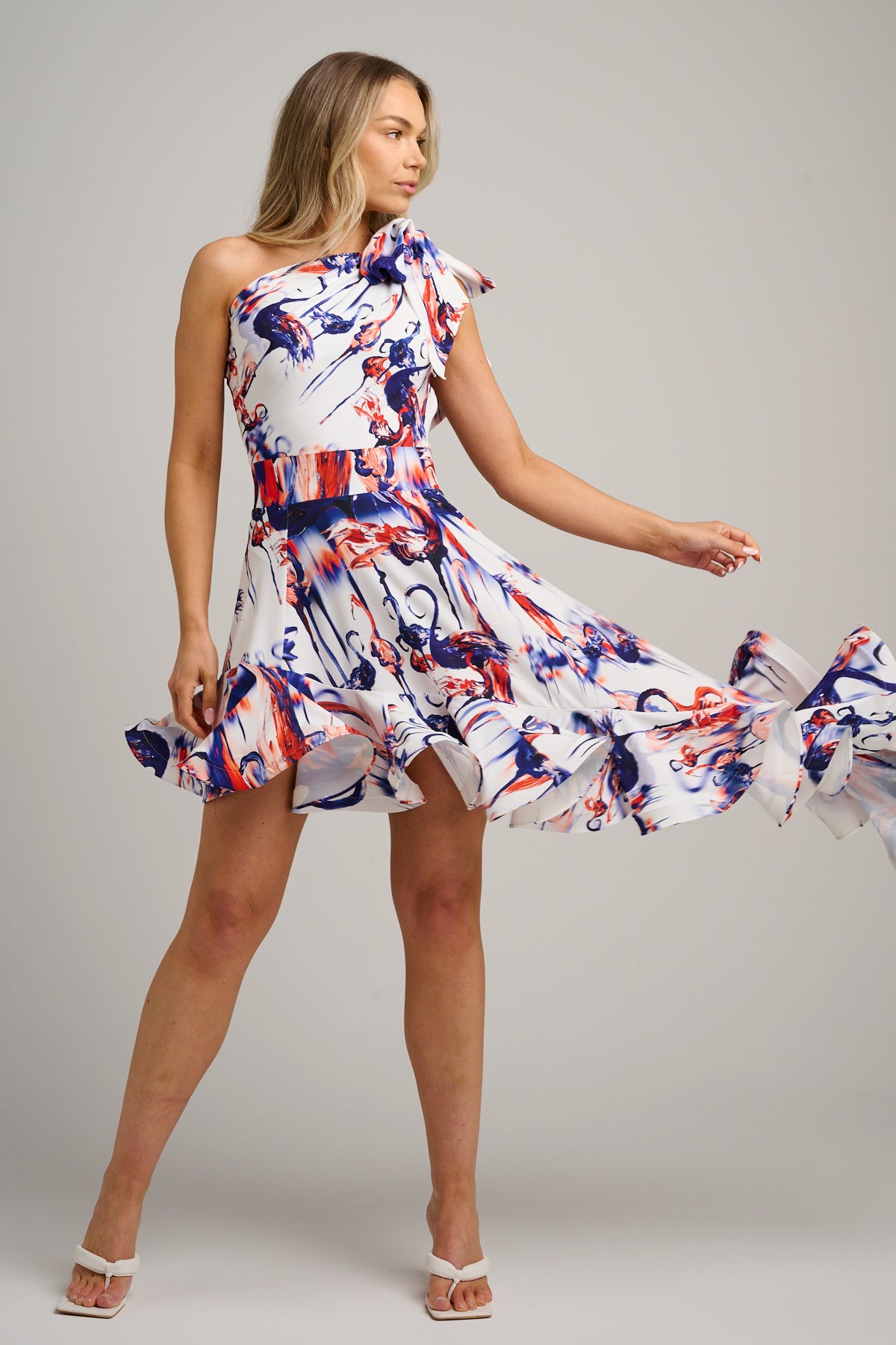 Phoenix Frill Dress Flamingo