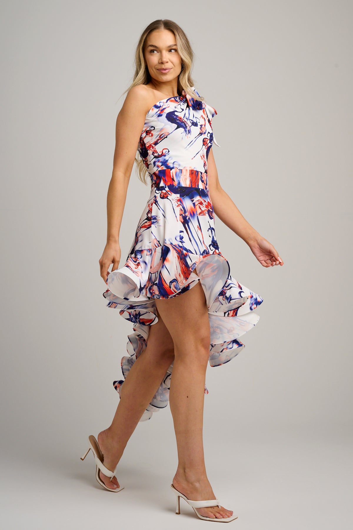 Phoenix Frill Dress Flamingo