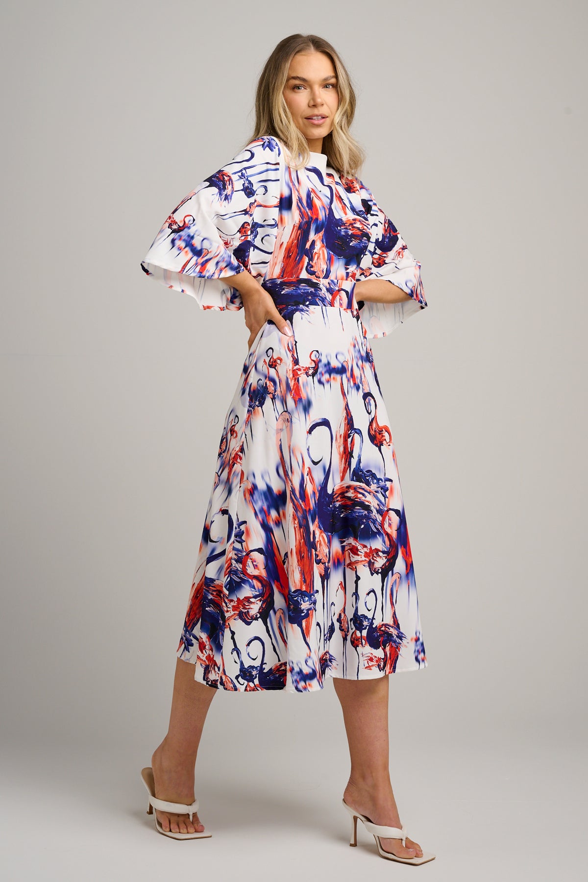Alina Midi Dress Flamingo