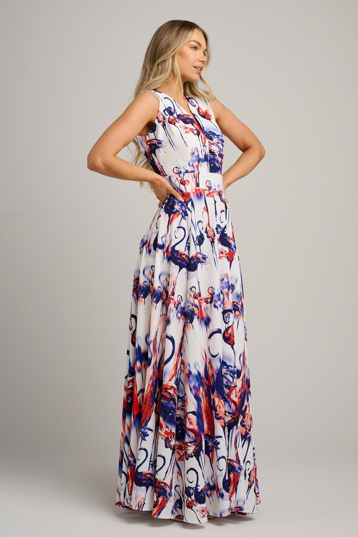 Zara Maxi Dress Flamingo