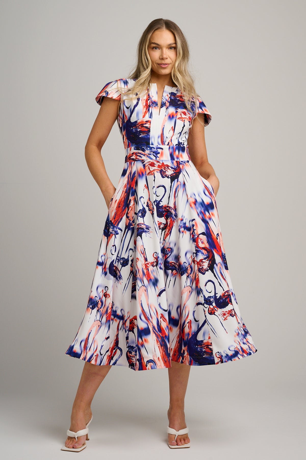 Naomi Midi Dress Flamingo Skater