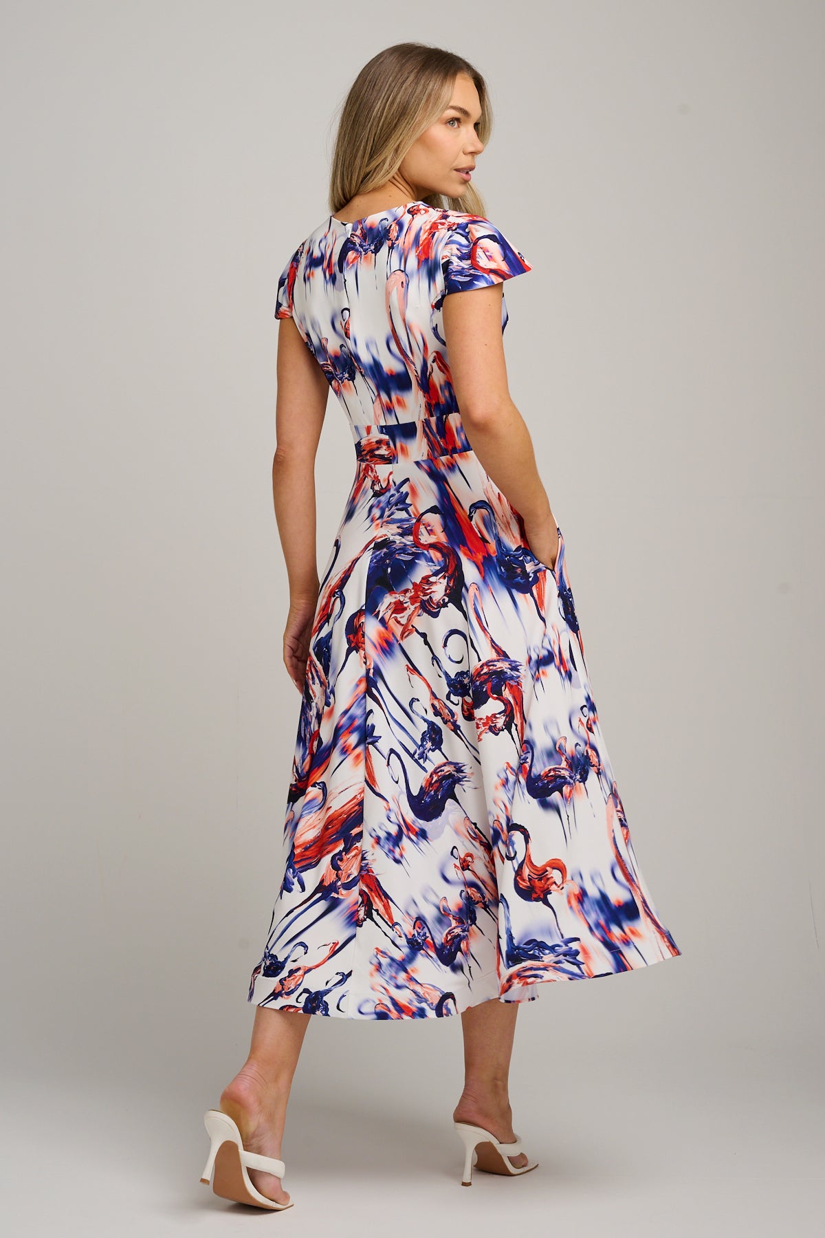 Naomi Midi Dress Flamingo Skater