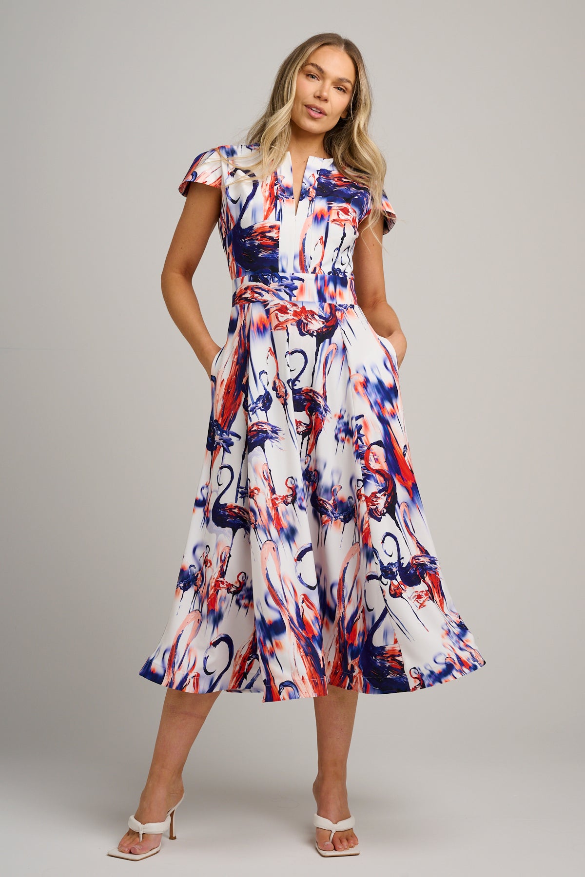Naomi Midi Dress Flamingo Skater