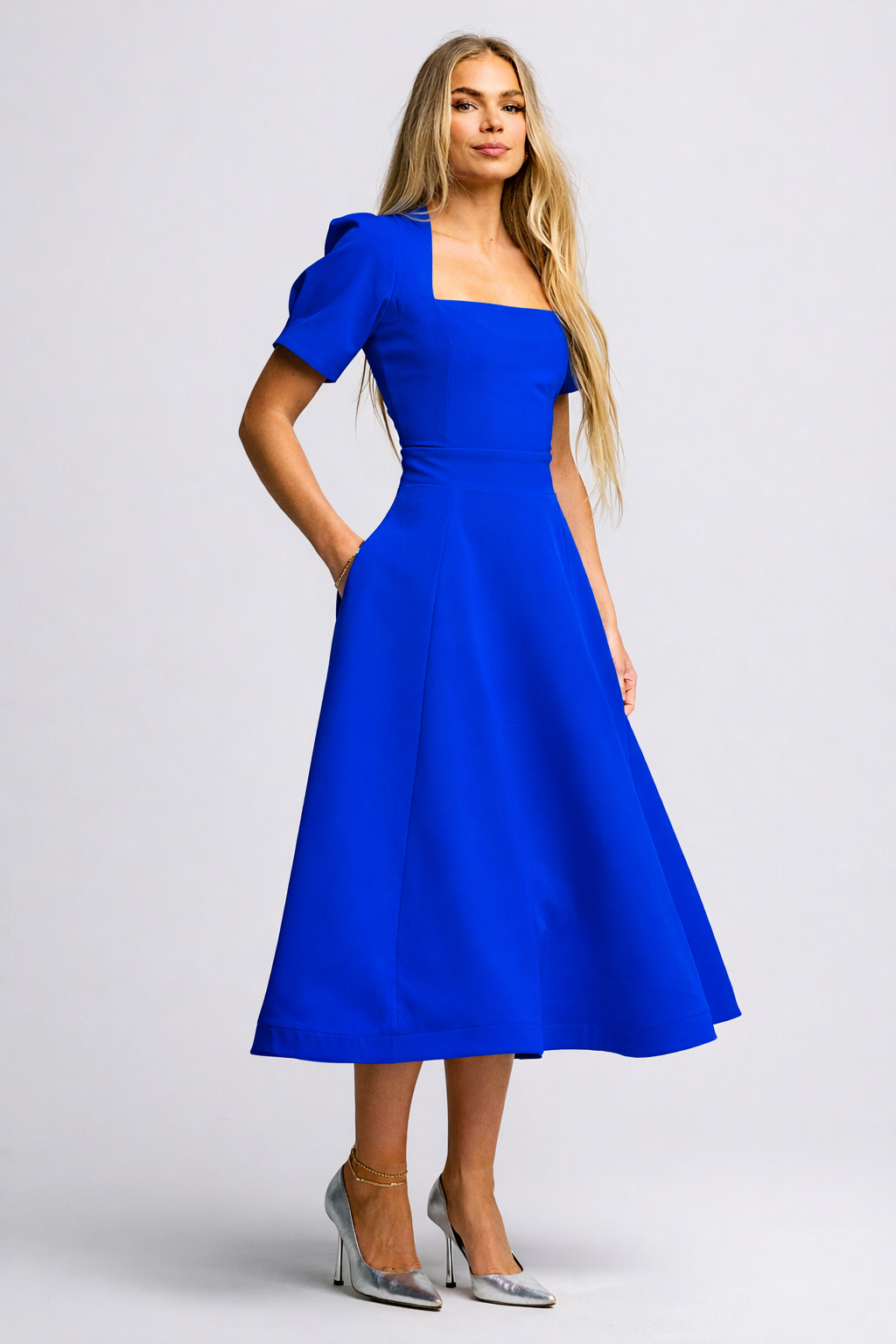 Rosie Galaxy Midi Electric Blue